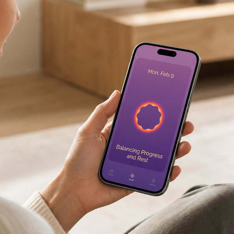 ReMind reflection displayed on a phone held by a user